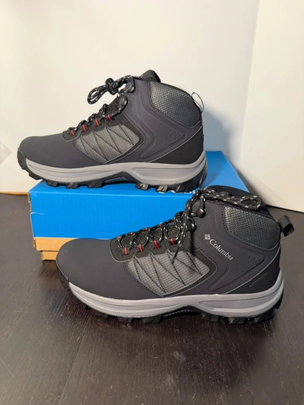 Columbia Transverse Waterproof Mid Hiking Boots Black/Grey/Steel Mens 9.5M